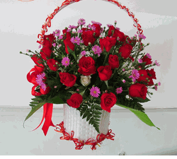 Basket Red rose 