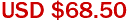 USD $68.50