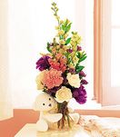 Bear Hug Bear with White Roses