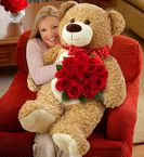 Valentine Day Big Bear with Roses 
