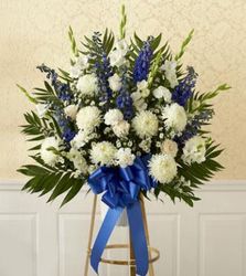 Blue and White Sympathy Standing Basket