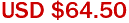 USD $64.50