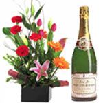 Champagne with Exotic Flowers