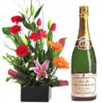Champagne with Exotic Flowers
