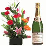 Champagne with Flowers