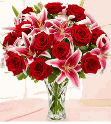 Christmas Rose & Lily Bouquet- Vase variety