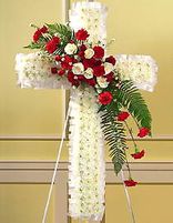 Cross flower sympathy- WITH BANNER VO CUNG THUONG TIEC!