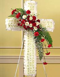 Cross flower sympathy- WITH BANNER VO CUNG THUONG TIEC!