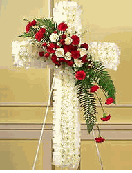 Cross flower sympathy- WITH BANNER VO CUNG THUONG TIEC!