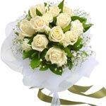 Dozen White Roses Bouquet 