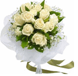 Dozen White Roses Bouquet 