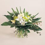 Elegant and striking white lilies,rose  and greenery 