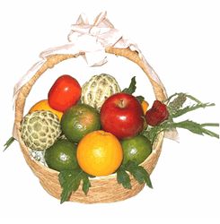 Exotic fresh fruit gift basket