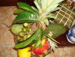 Five fruits tray and large cake