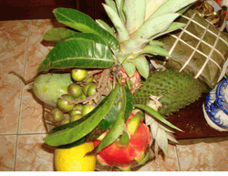 Five fruits tray and large cake