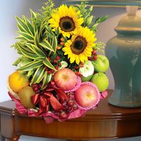 Fruits Basket with Flowers 