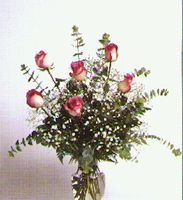 Haft  Dozen Pink Roses