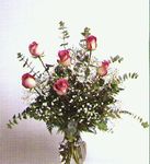 Haft  Dozen Pink Roses