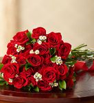 Happy woman day red rose bouquet