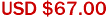USD $67.00