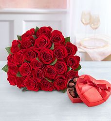 Large Red rose and chocolate 