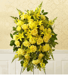 Large Yellow Sympathy Standing Spray