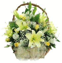 lilies roses basket