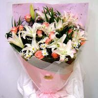 Lily And Pink Rose