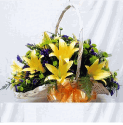 Lily basket arrangements