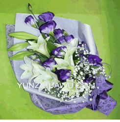 Lisianthus and White lily bouquet