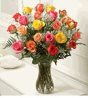 Long Stem Multicolored Roses, 12-24 Stems