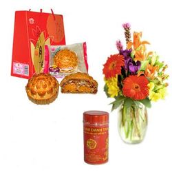 Moon Cake flower and Tea