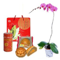 Moon Cake , Tea and Orchids
