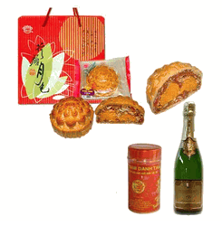 Moon Cake , Tea And Wine