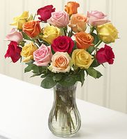 Multicolored Roses, 18 Stems 