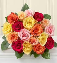 Multicolored Roses, 18 Stems bouquet