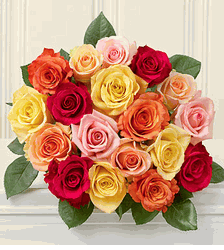 Multicolored Roses, 18 Stems bouquet