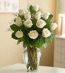 One Dozen Long-Stem White Roses