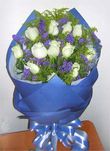 One dozen white roses 