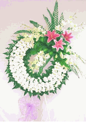 Orchids and Pink Lilies Wreath 