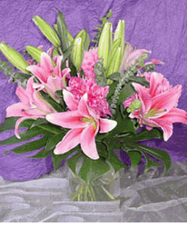 Pink Lily In Vase