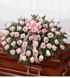 Pink Rose Half Casket Cover