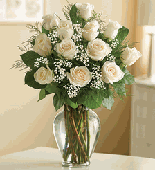 Premium Long Stem White Roses 