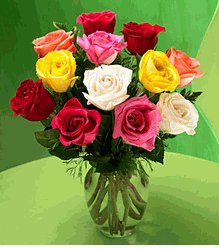 Premium Long Stemmed Mixed Color Rose Bouquet 