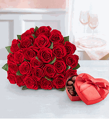 Red Rose and chocolate - Happy Valentine Day 