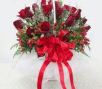 Red Rose Basket Valentine