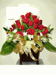 Red rose basket
