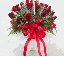 Red Rose Basket Valentine