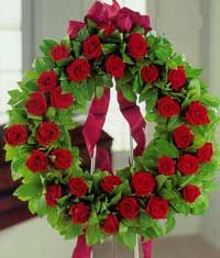 Red rose wreath