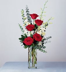Red Roses and White Orchids